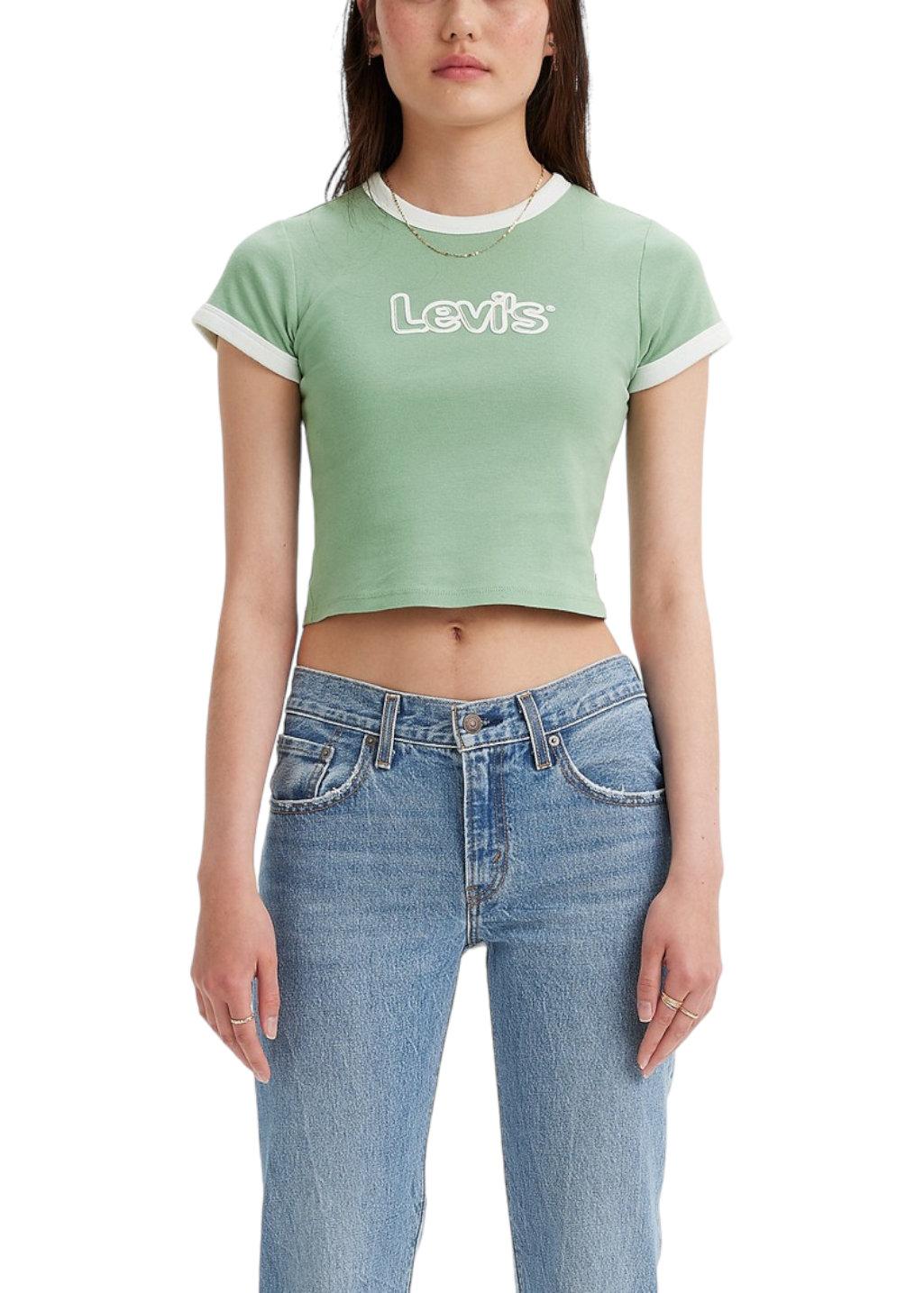 Levi's - Graphic Ringer Mini Tee - Granite Green/Bright White - Hardpressed Print Studio Inc.