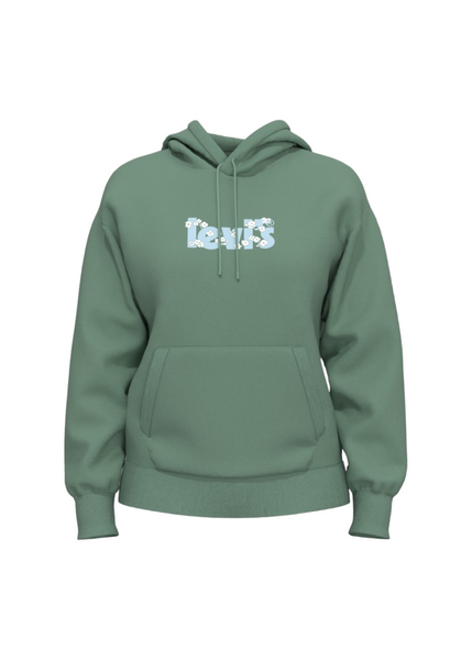 Levi s Graphic Standard Hoodie Riley Flower Poster Granite Green Hardpressed Print Studio Inc