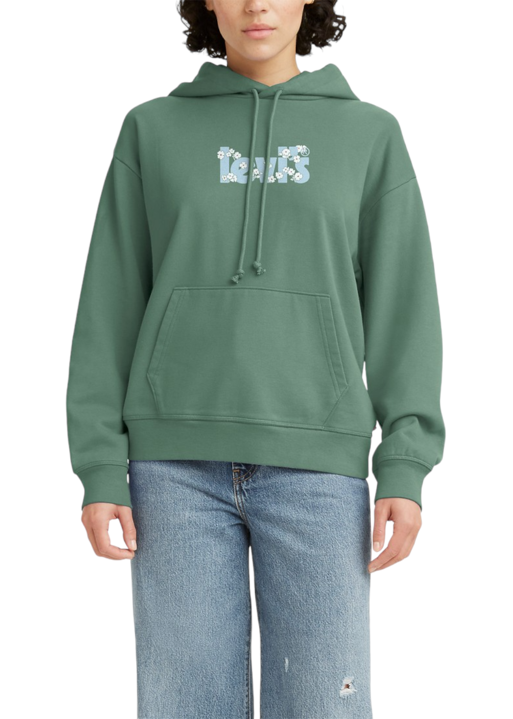 Levi's - Graphic Standard Hoodie - Riley Flower Poster/Granite Green - Hardpressed Print Studio Inc.