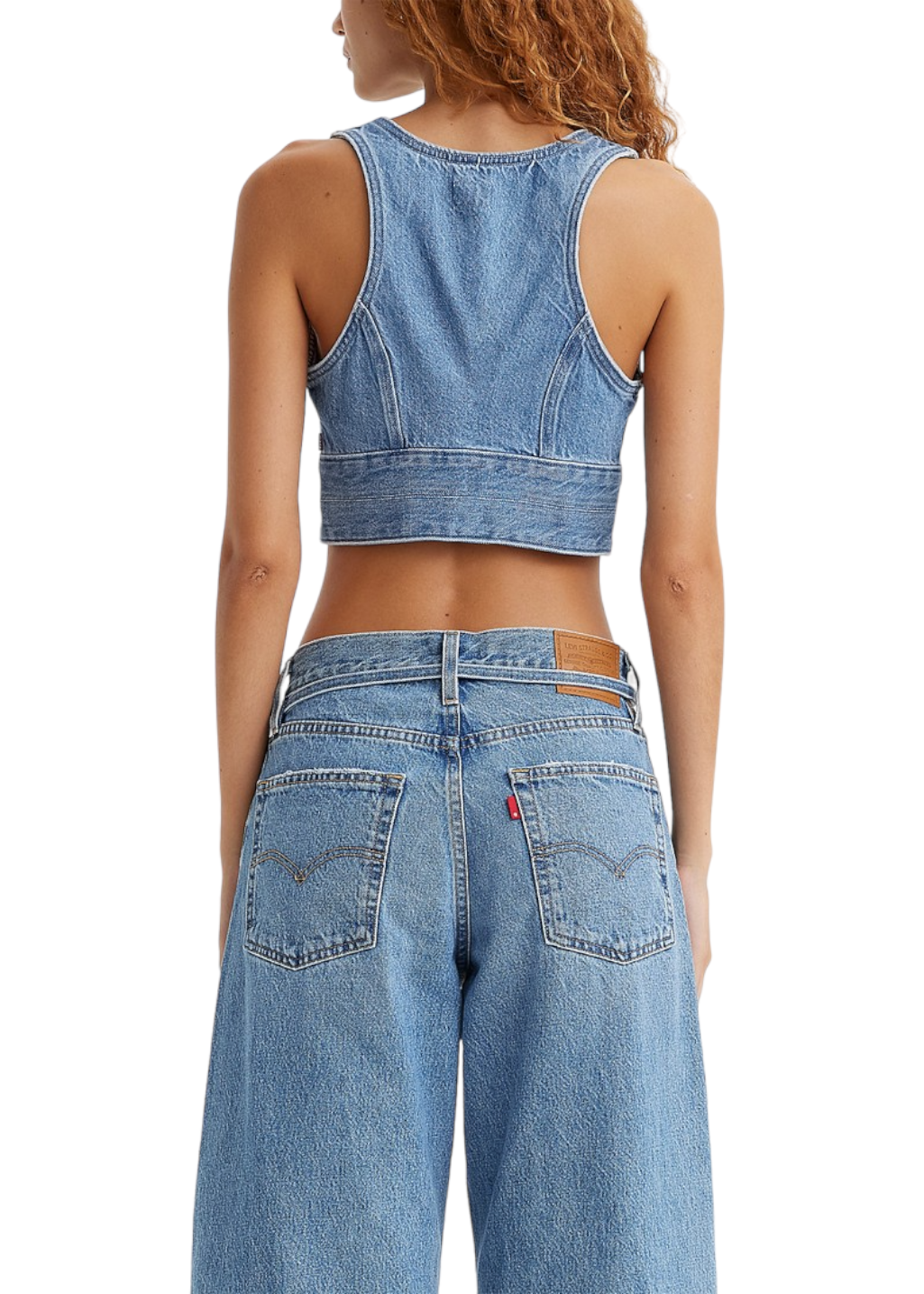 Levi s Raine Denim Crop Top Women s L