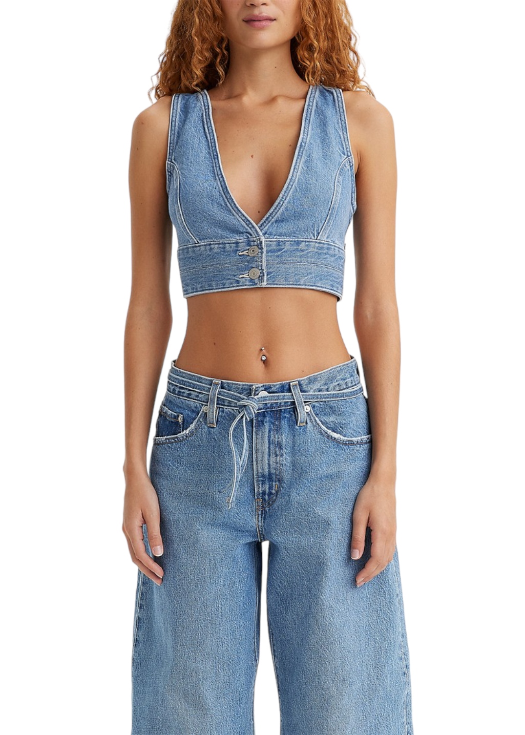 Levi's - Raine Denim Crop Top - Check Yourself - Hardpressed Print Studio Inc.