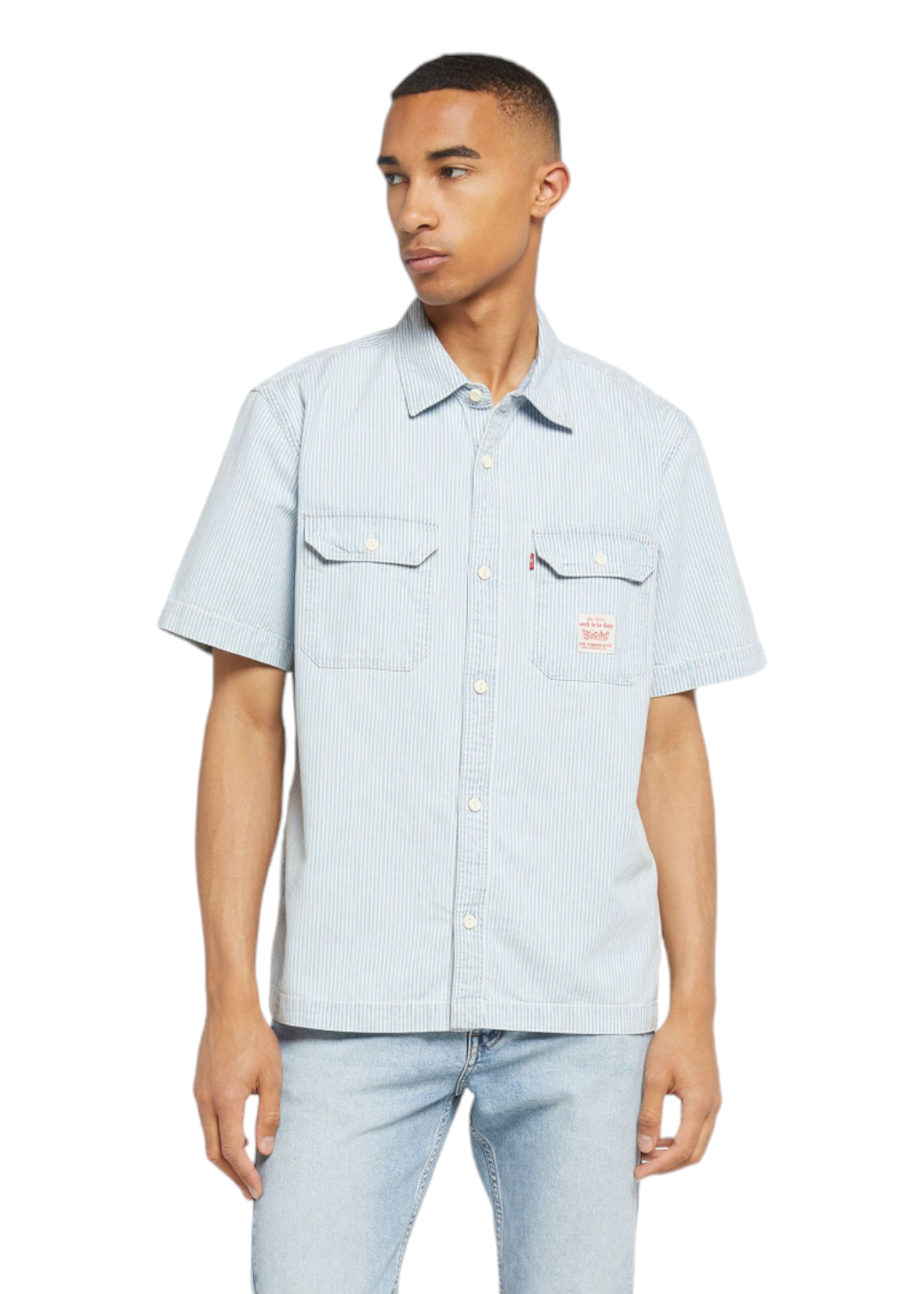 Levi's - S/S Dalton Worker - Lenox Bleached Railroad Stripe