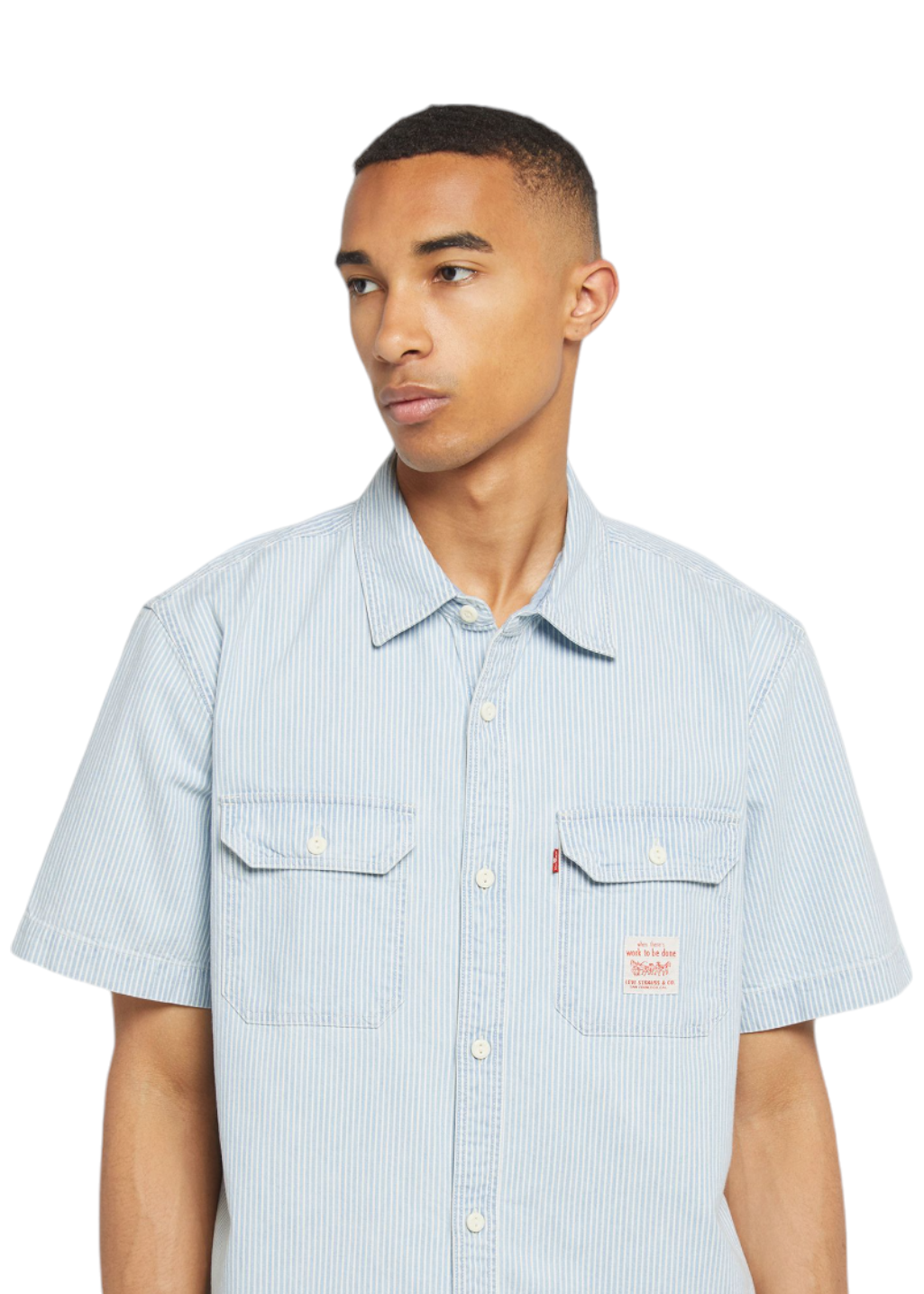 Levi's - S/S Dalton Worker - Lenox Bleached Railroad Stripe