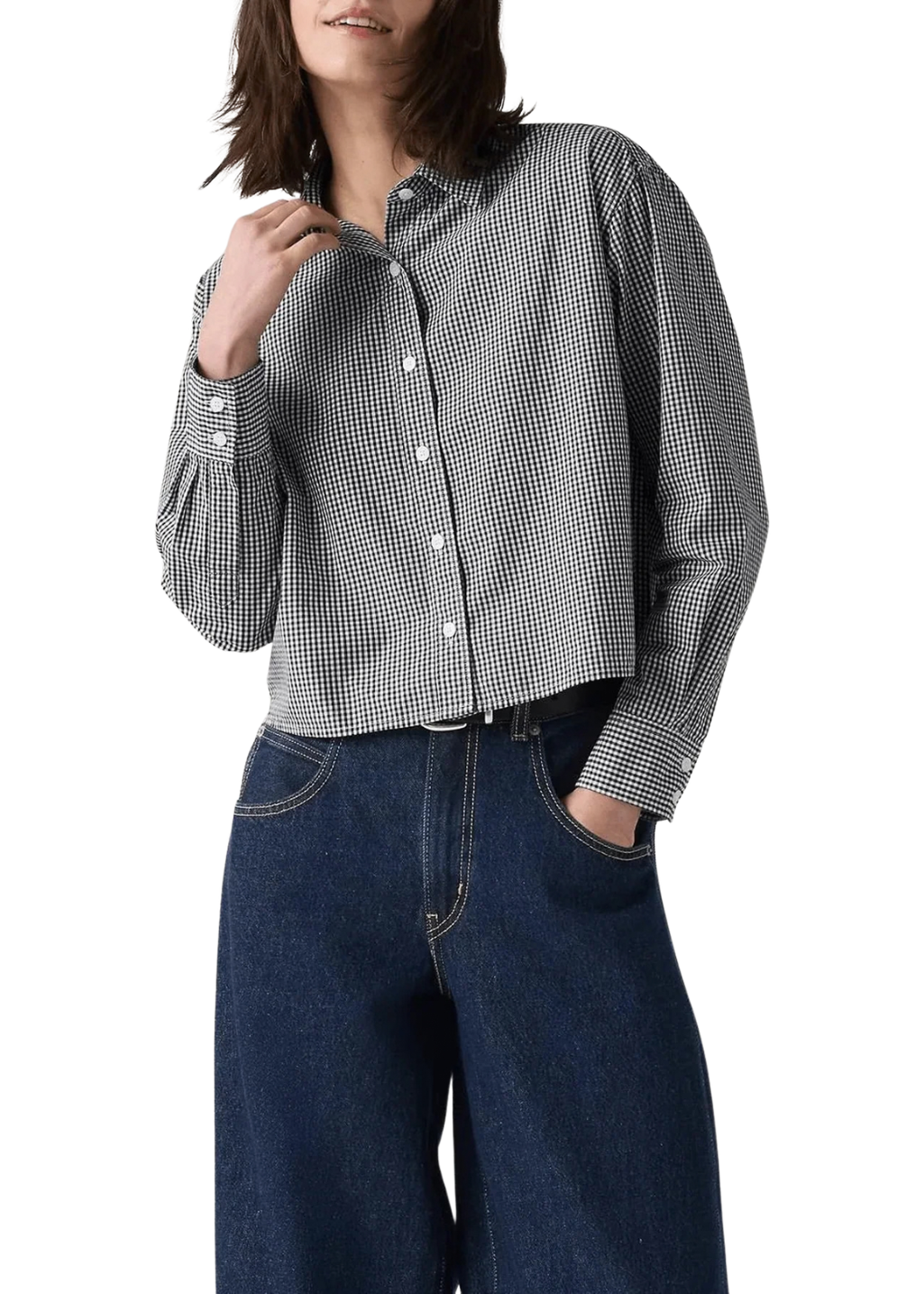 Levi's - Sully LS Shirt - Hedi Micro Gingham Oyster Gray