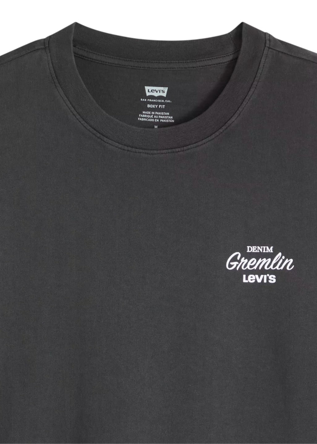 Levi's - GR Boxy Tee Coastal Creative Denim Gremlin - Jet Black - Hardpressed Print Studio Inc.