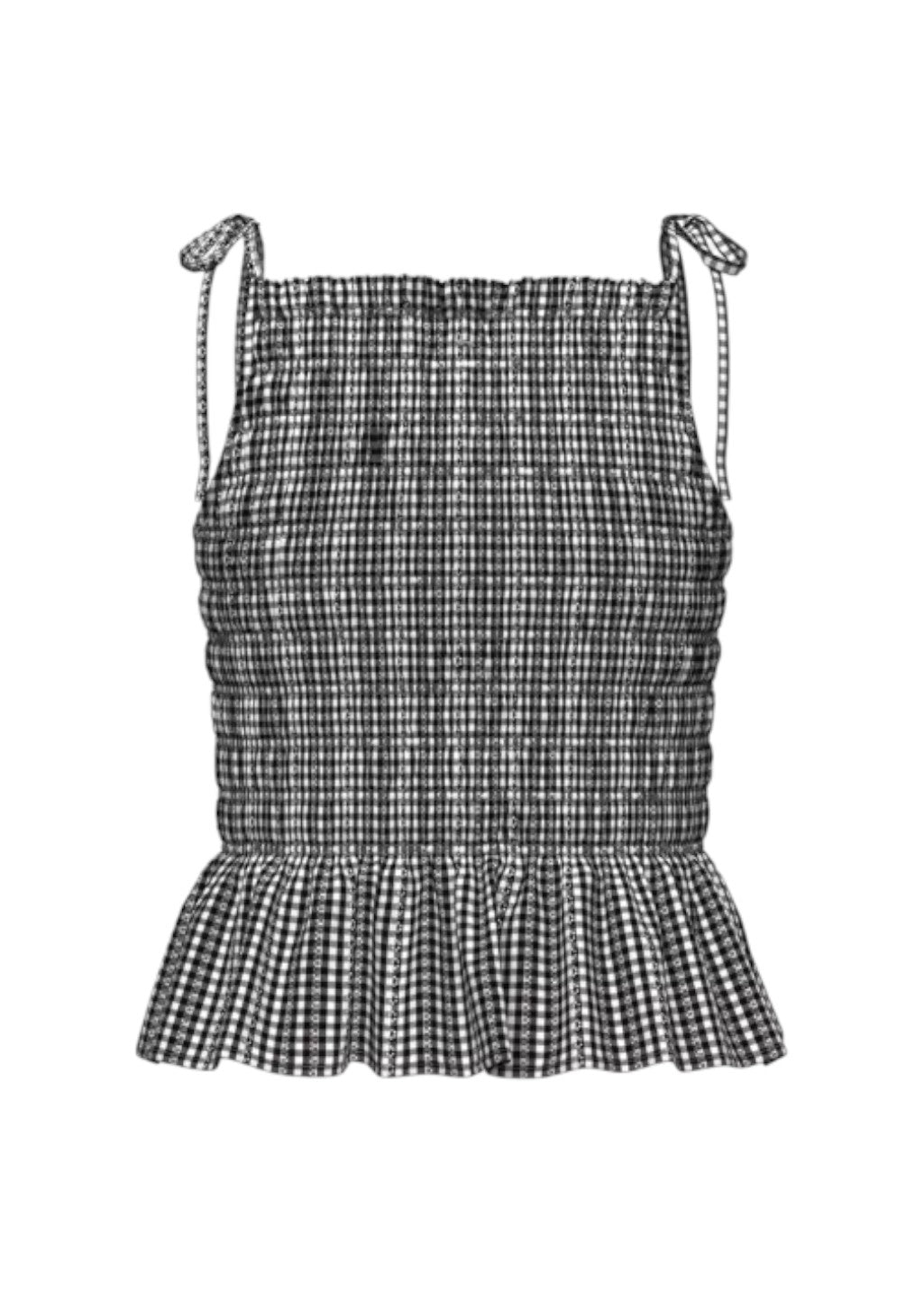 Levi's - Monaco SL Blouse - Springtime Dobby Gingham Black and White - Hardpressed Print Studio Inc.