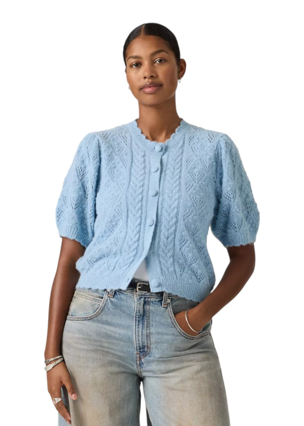 Levi's - Pauline Pointelle SS Cardigan - Glacier Lake