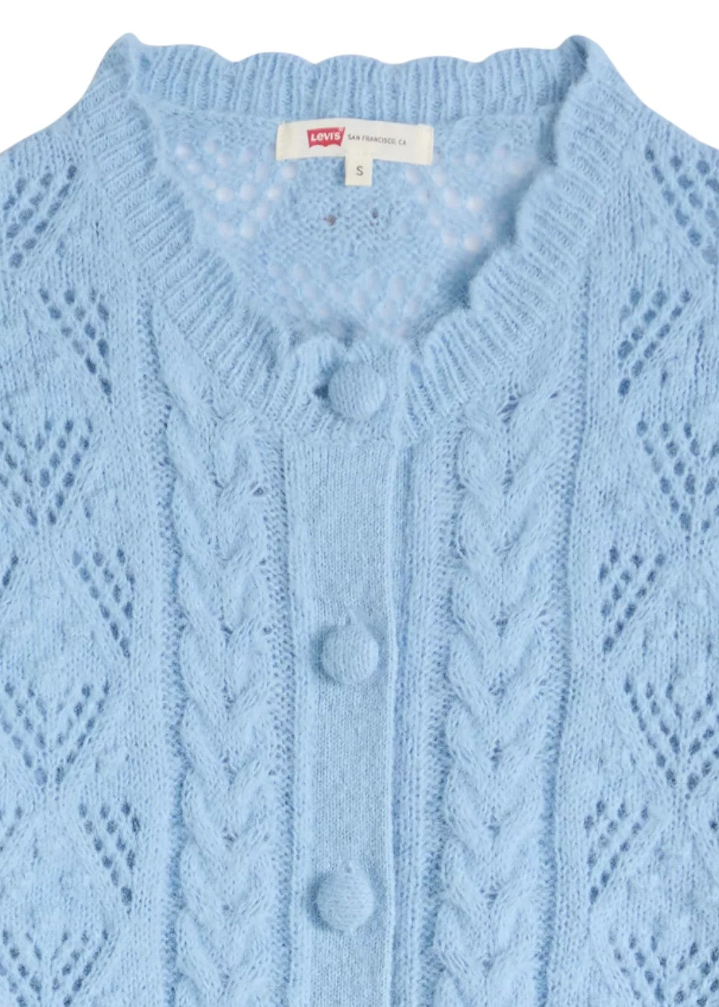 Levi's - Pauline Pointelle SS Cardigan - Glacier Lake - Hardpressed Print Studio Inc.