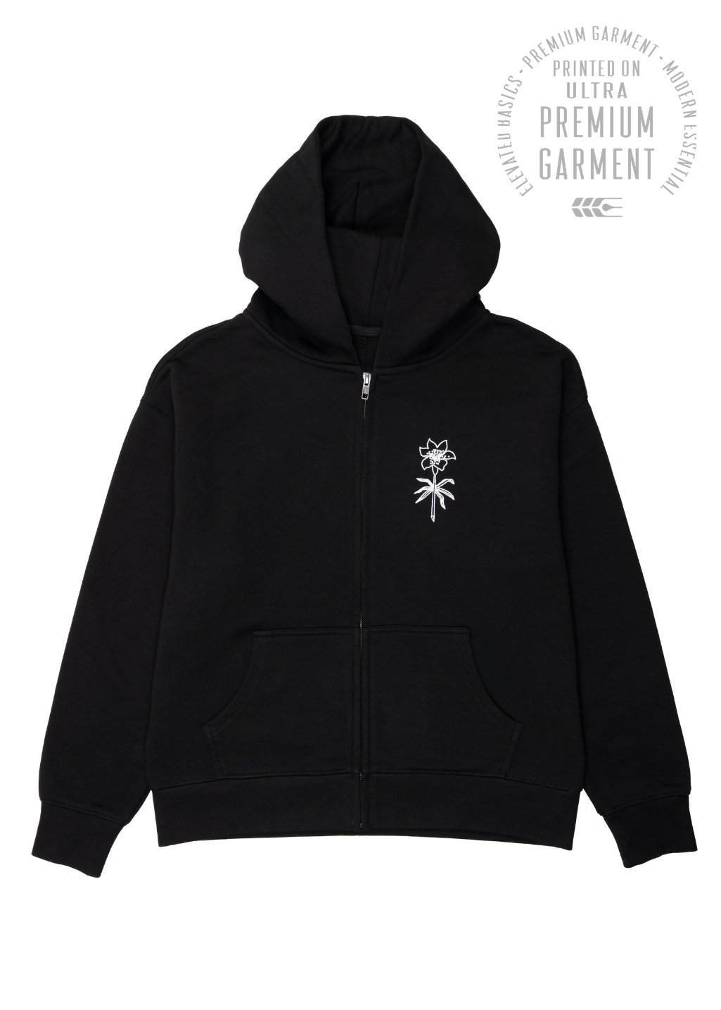 Memento Lily Zip-up Sweater | Black | Ladies