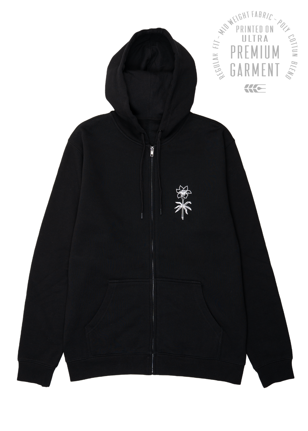 Memento Lily Zip-up Sweater | Black | Unisex