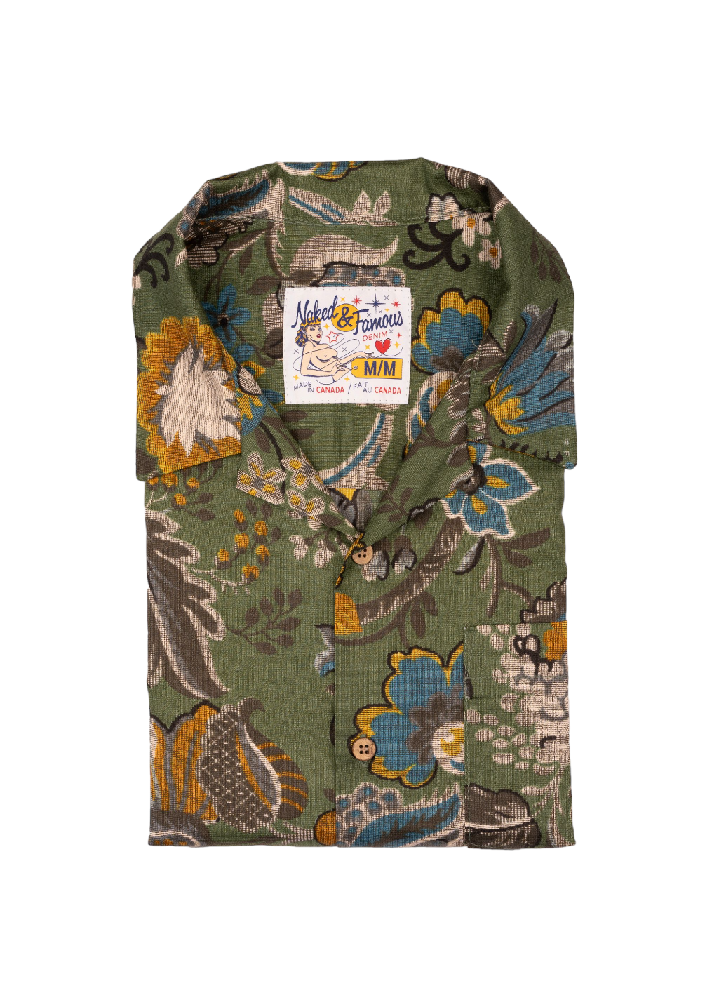 Naked & Famous Denim - Aloha Shirt - Vintage Pique - Green - Hardpressed Print Studio Inc.