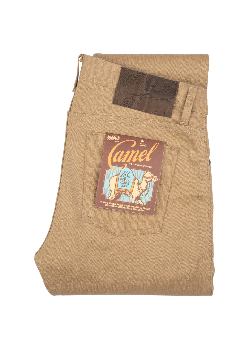 Naked & Famous Denim - Weird Guy - Camel Slub Selvedge - Hardpressed Print Studio Inc.