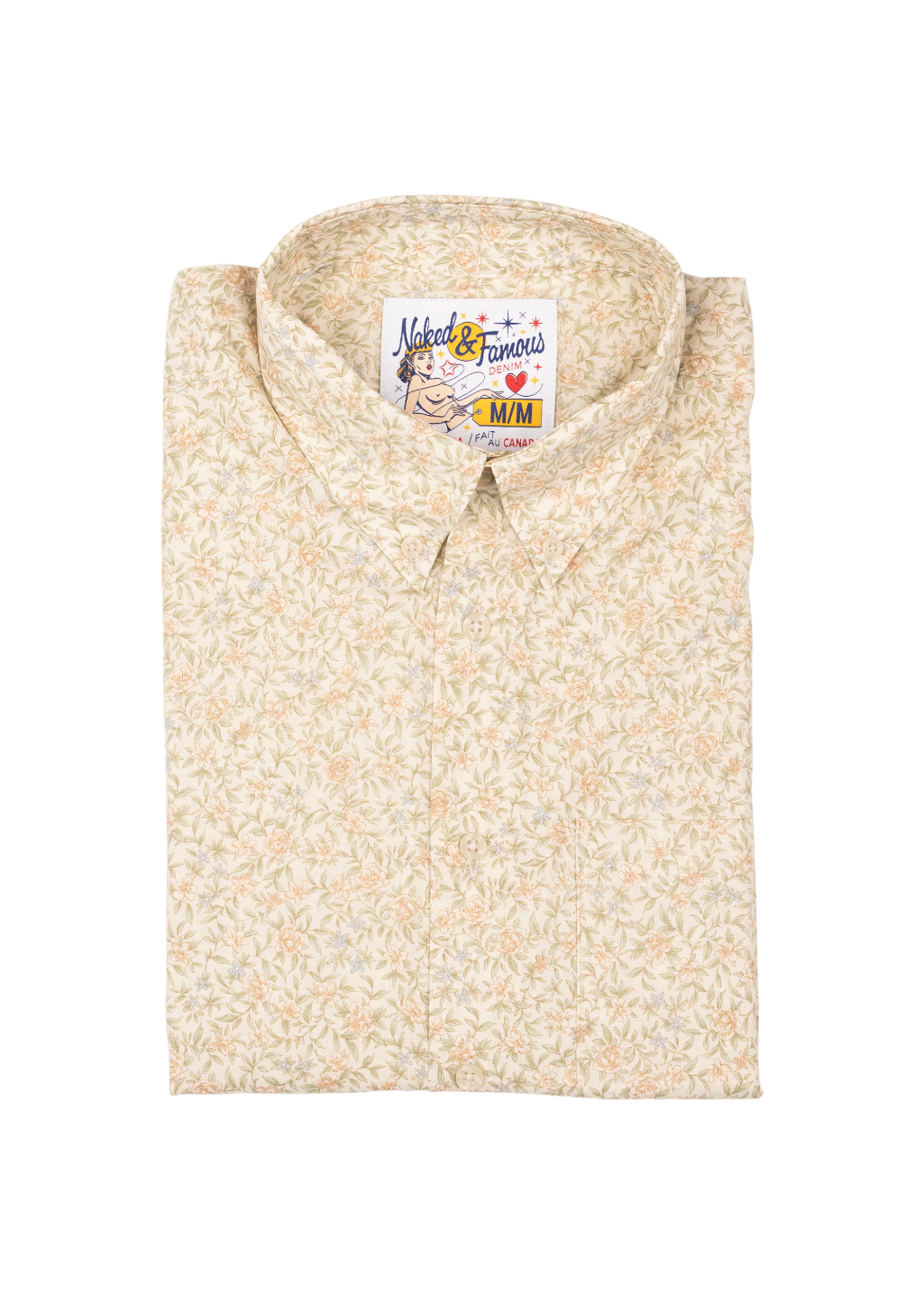 Naked & Famous Denim - Easy Shirt - Bell Flowers - Cream - Hardpressed Print Studio Inc.