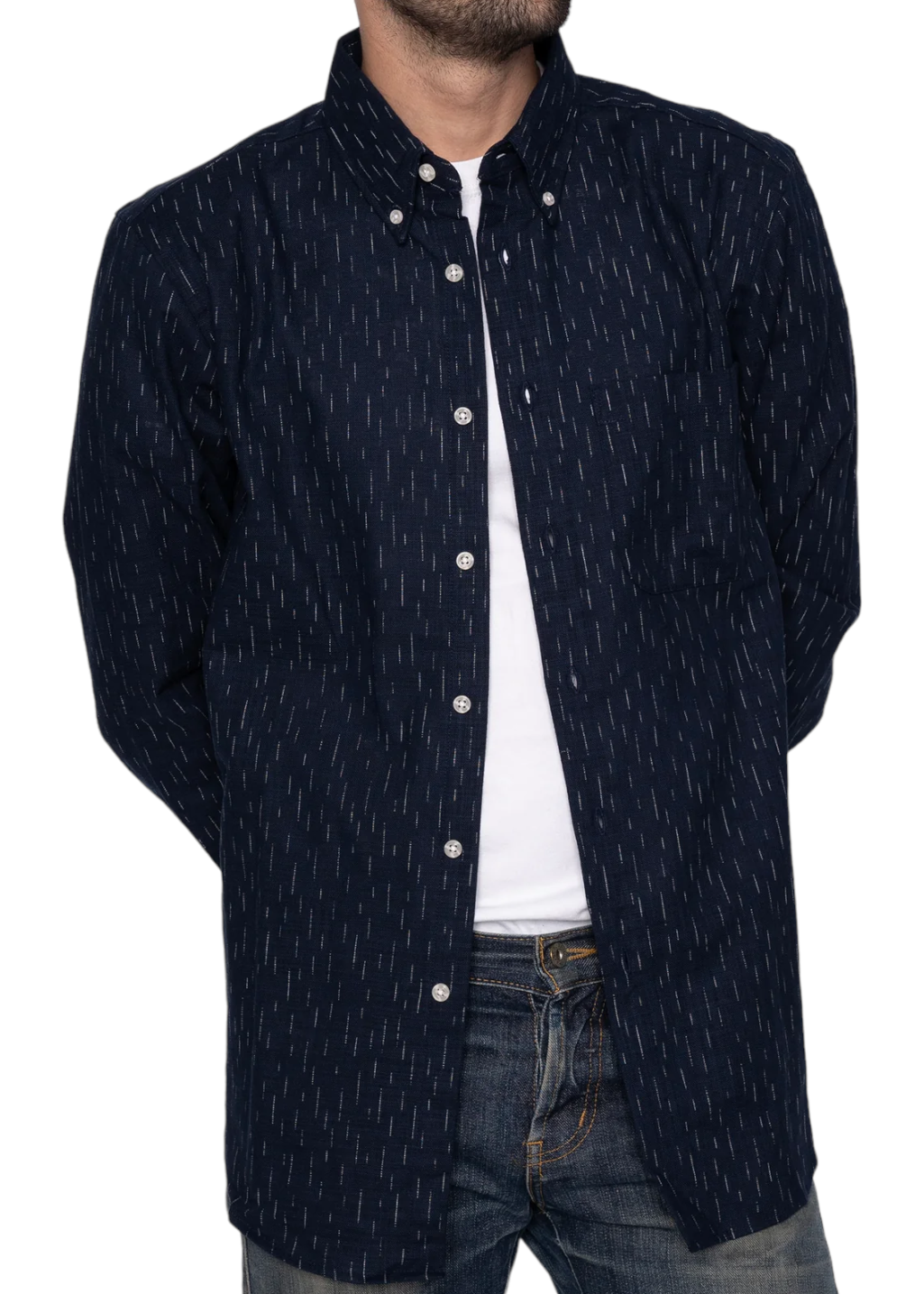 Naked & Famous Denim - Easy Shirt - Kimono Print - Rain - Hardpressed Print Studio Inc.