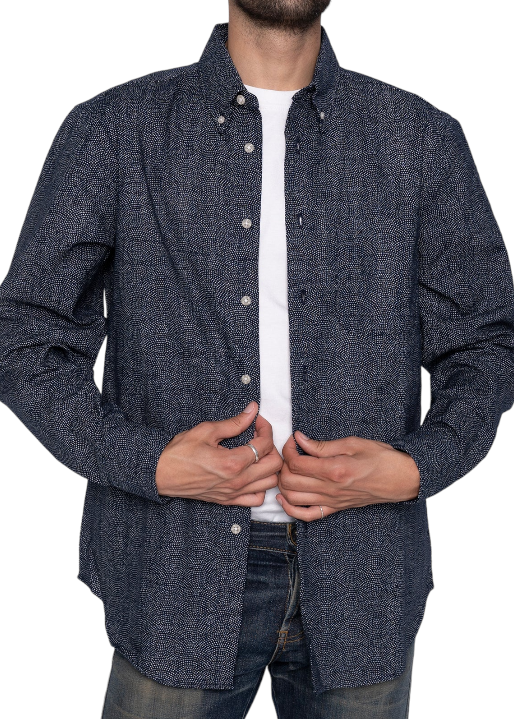 Naked & Famous Denim - Easy Shirt - Kimono Print - Scales - Hardpressed Print Studio Inc.