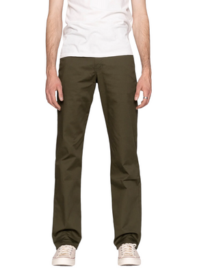 Naked & Famous Denim - Straight Chino - Khaki Green Stretch Twill