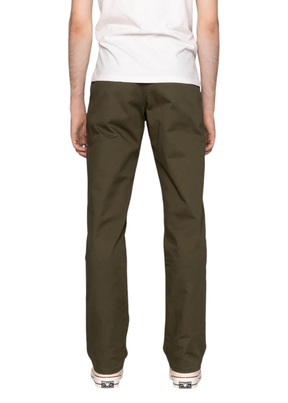 Naked & Famous Denim - Straight Chino - Khaki Green Stretch Twill