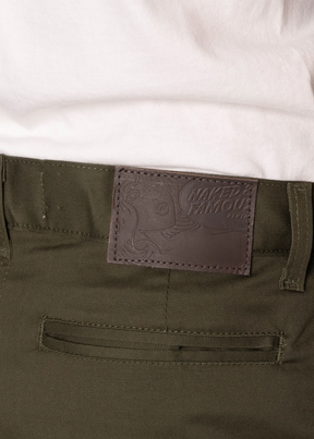 Naked & Famous Denim - Straight Chino - Khaki Green Stretch Twill