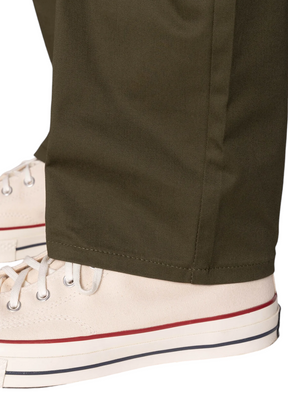 Naked & Famous Denim - Straight Chino - Khaki Green Stretch Twill