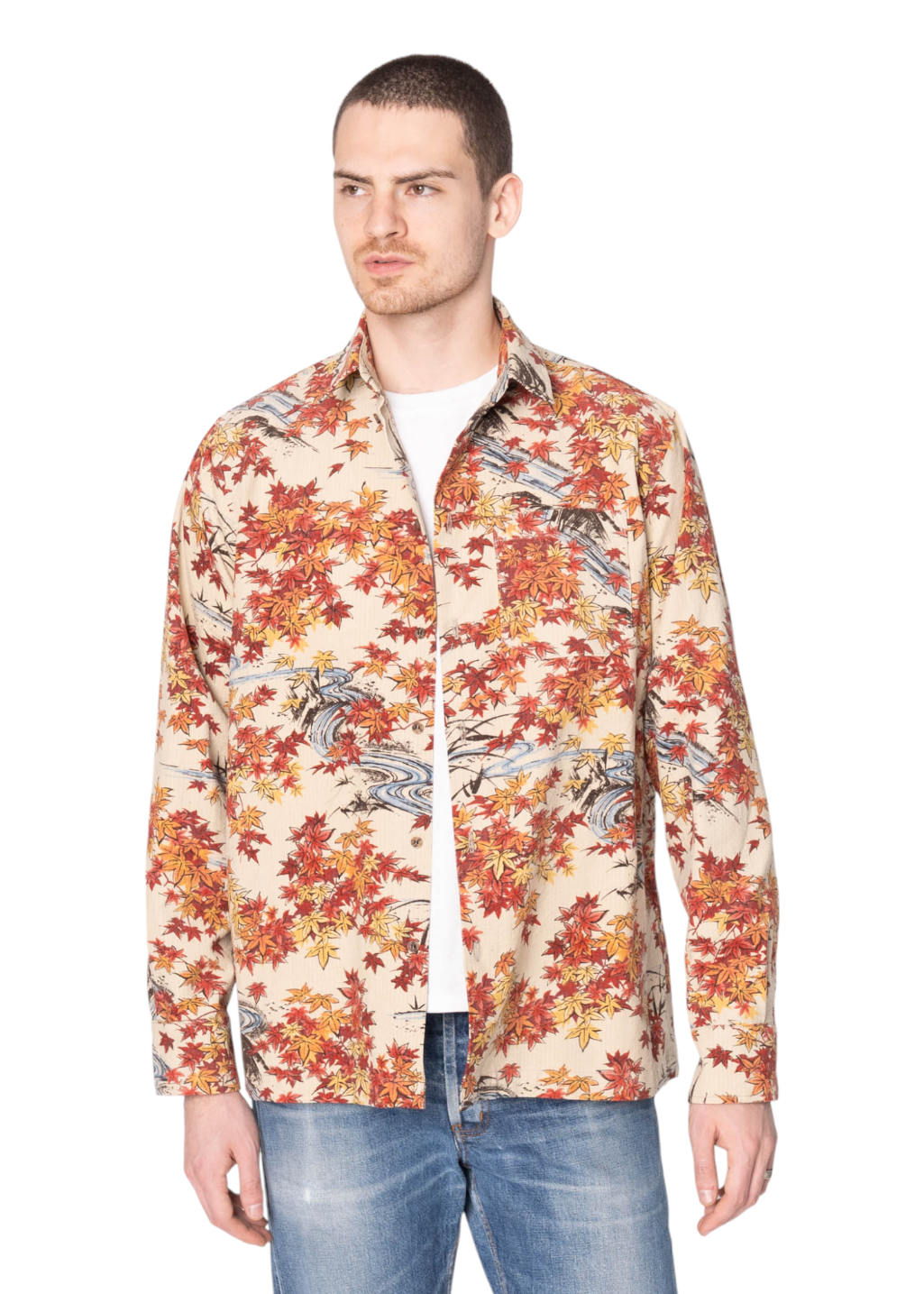 Naked & Famous Denim - True Shirt - Printed Autumn - Cream