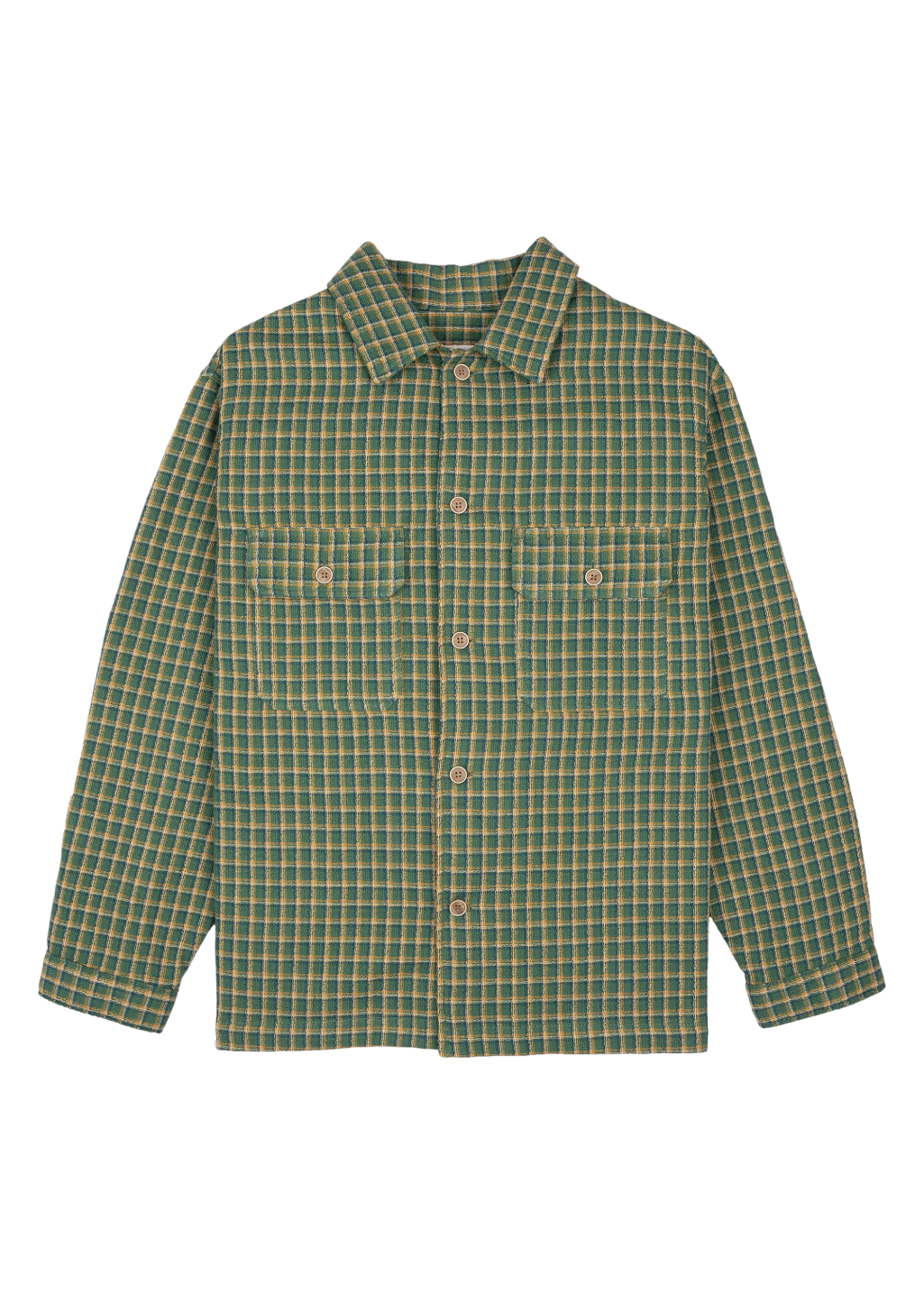 Naked & Famous Denim - Work Shirt - Yarn Dyed Double Cloth - Green - Hardpressed Print Studio Inc.