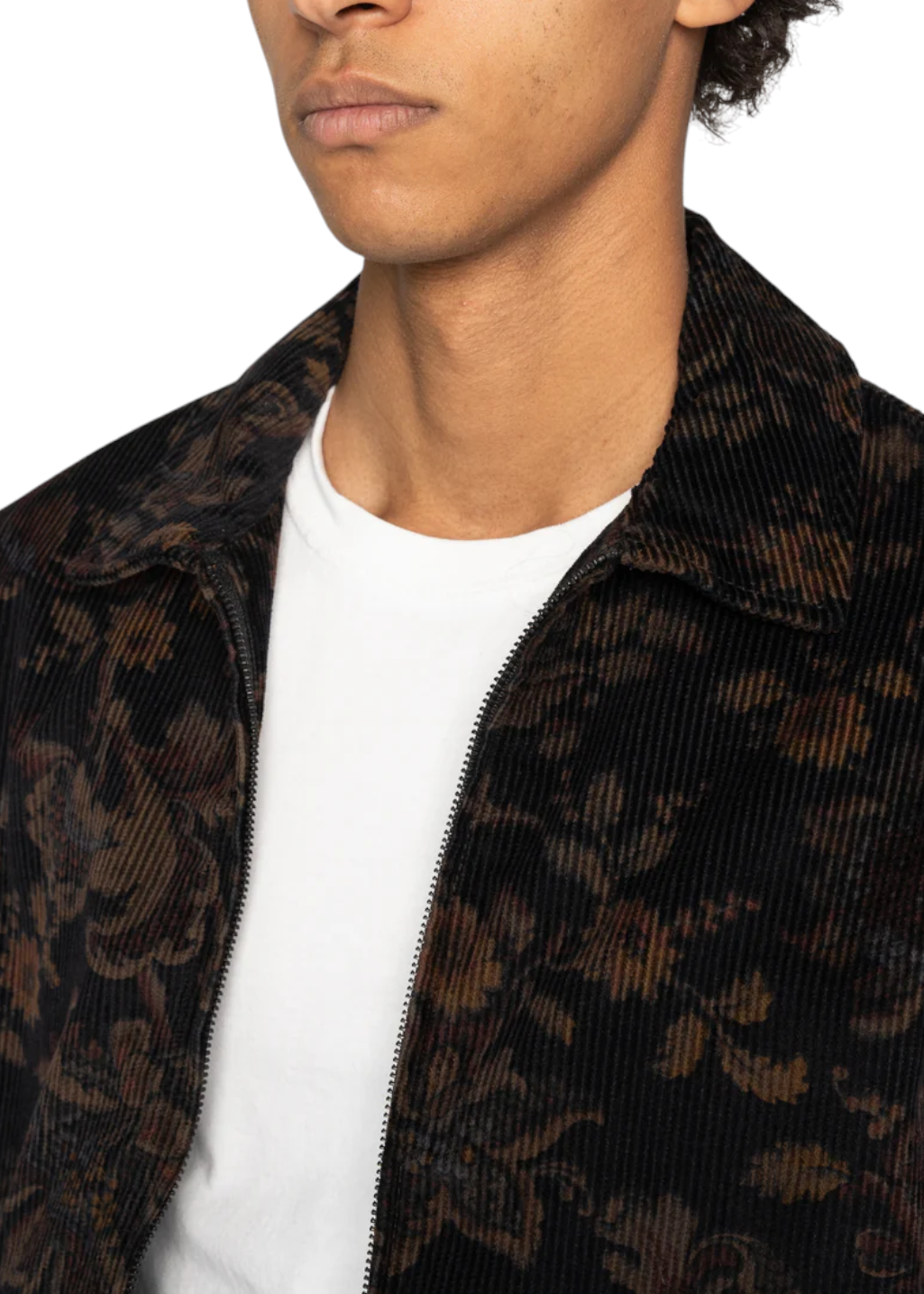 Naked & Famous Denim - Zip Jacket - Paisley Corduroy - Black