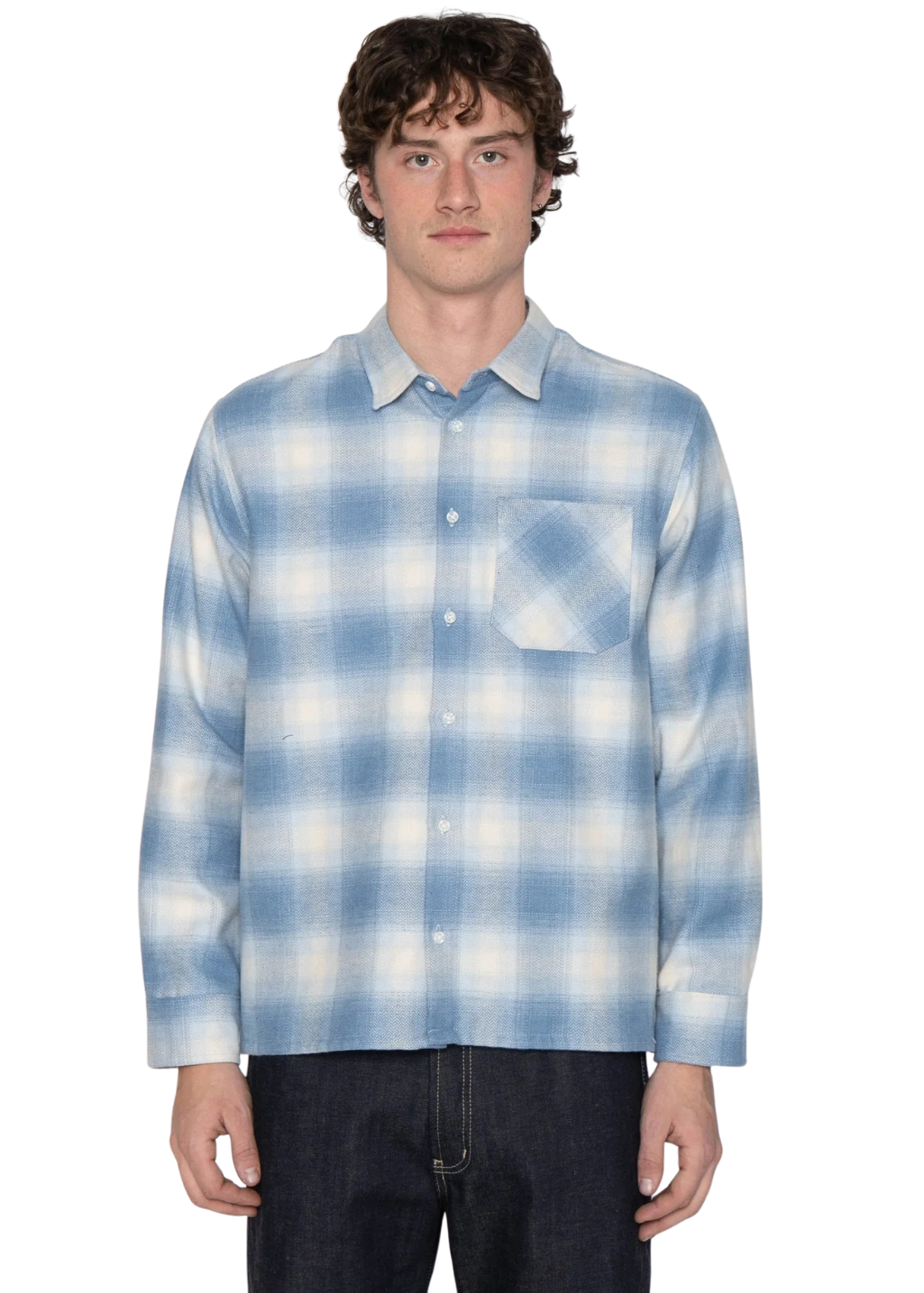 Naked & Famous Denim - True Shirt - Organic Supple Flannel - Faded Indigo