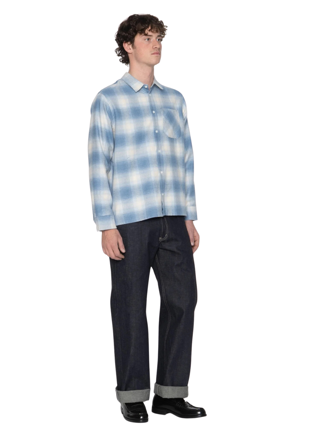 Naked & Famous Denim - True Shirt - Organic Supple Flannel - Faded Indigo
