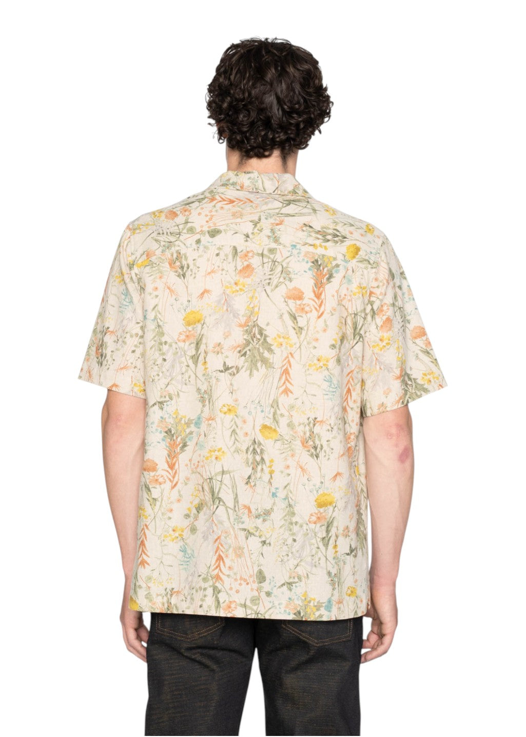 Naked & Famous Denim - Aloha Shirt - Flowers Painting - Natural