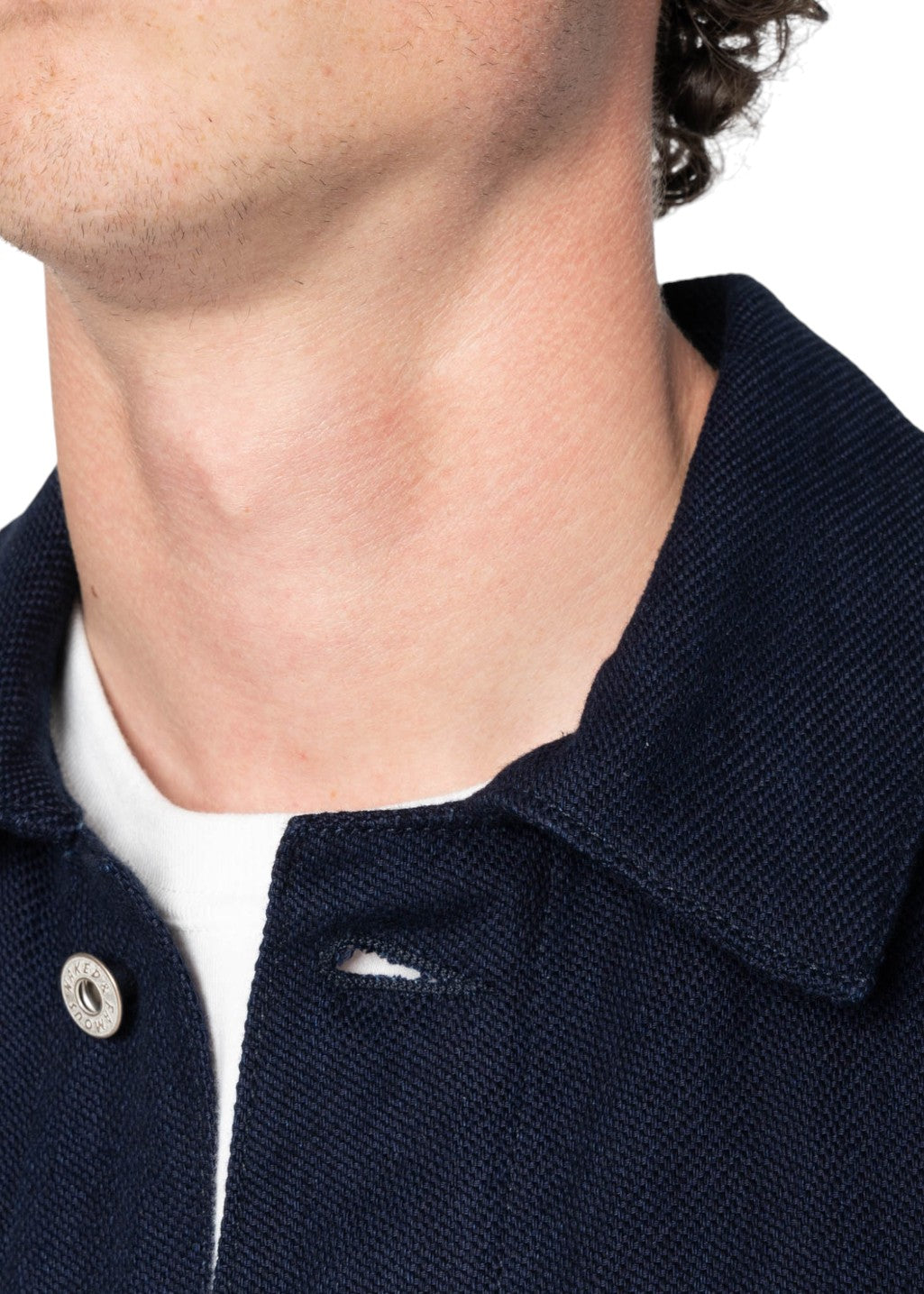 Naked & Famous Denim - Chore Coat - Maekake Dobby - Indigo - Hardpressed Print Studio Inc.
