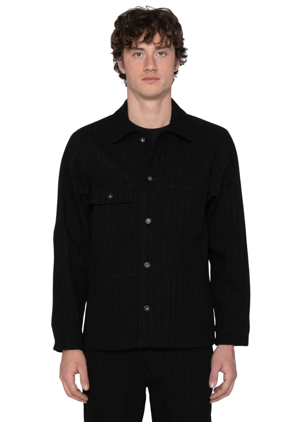Naked & Famous Denim - Chore Coat - Black Sugiaya