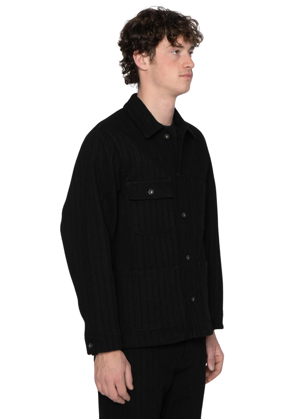 Naked & Famous Denim - Chore Coat - Black Sugiaya