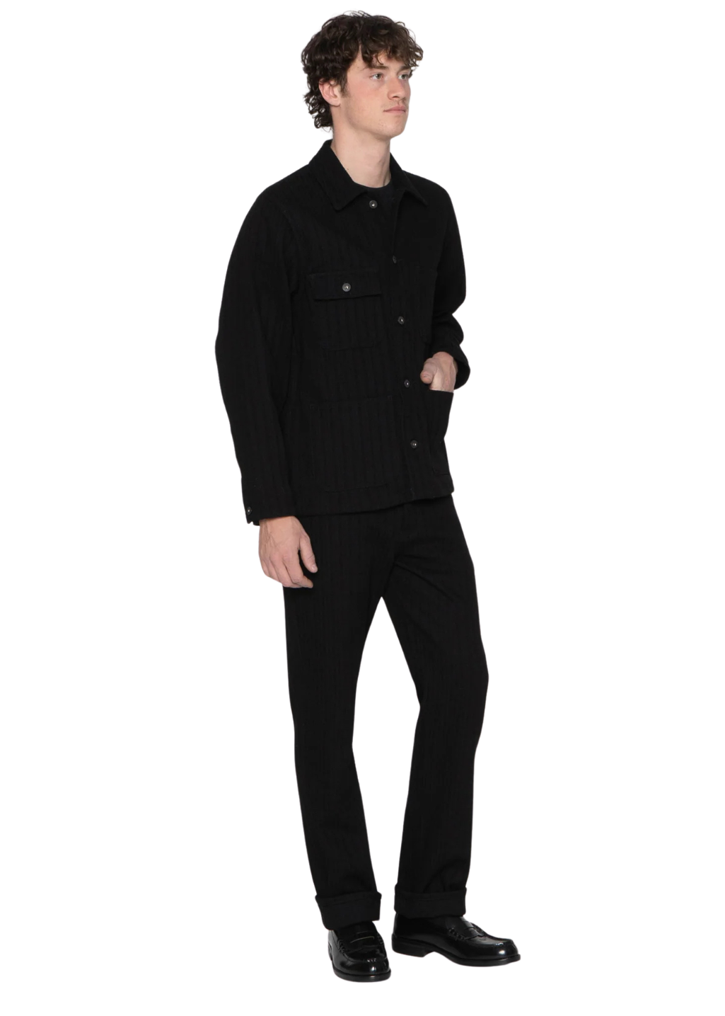 Naked & Famous Denim - Chore Coat - Black Sugiaya
