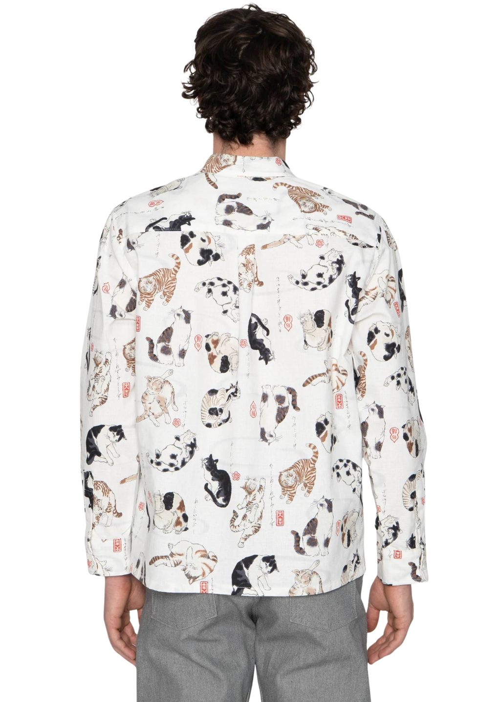 Naked & Famous Denim - Japanese Neko (Cats) - Bone