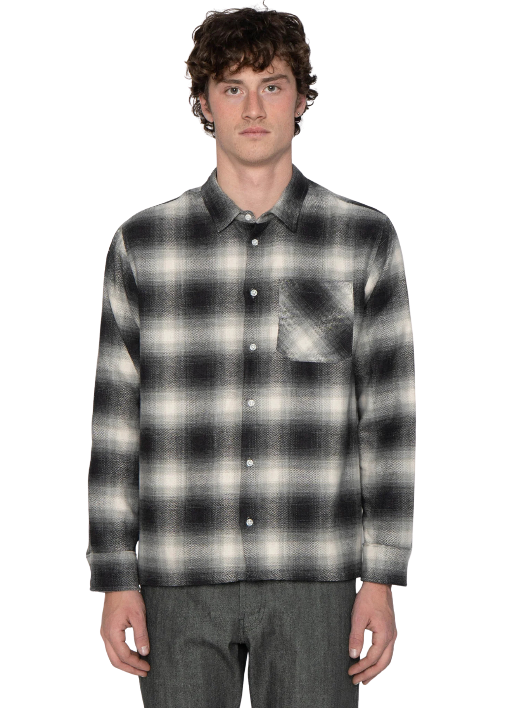Naked & Famous Denim - True Shirt - Organic Supple Flannel - Charcoal