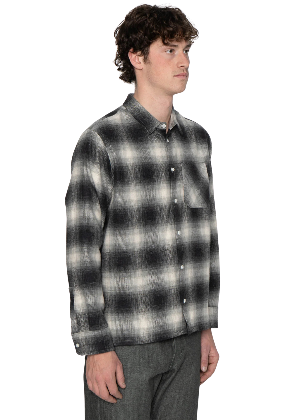 Naked & Famous Denim - True Shirt - Organic Supple Flannel - Charcoal