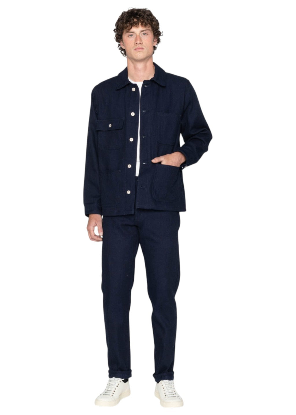 Naked & Famous Denim - Easy Guy - Maekake Dobby - Indigo - Hardpressed Print Studio Inc.