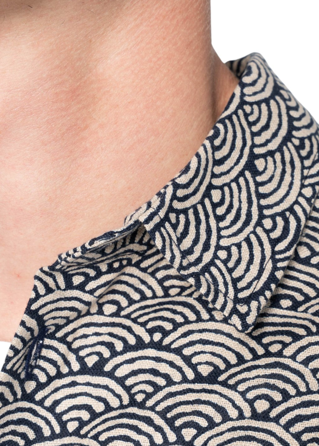 Naked & Famous Denim - True Shirt - Seigaiha Waves - Indigo - Hardpressed Print Studio Inc.