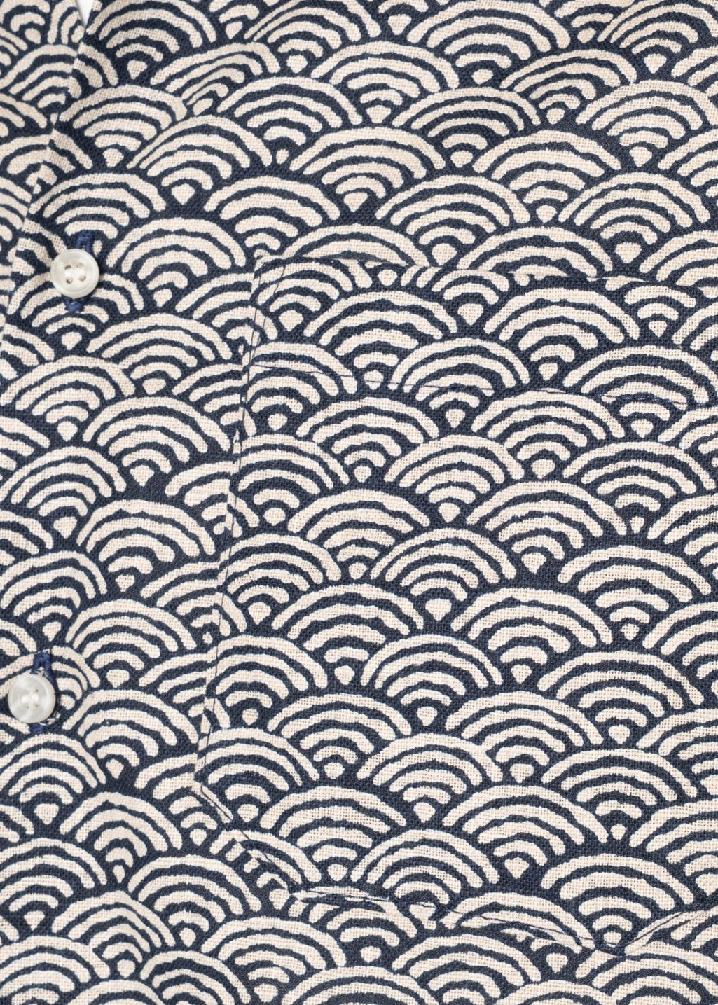 Naked & Famous Denim - True Shirt - Seigaiha Waves - Indigo - Hardpressed Print Studio Inc.