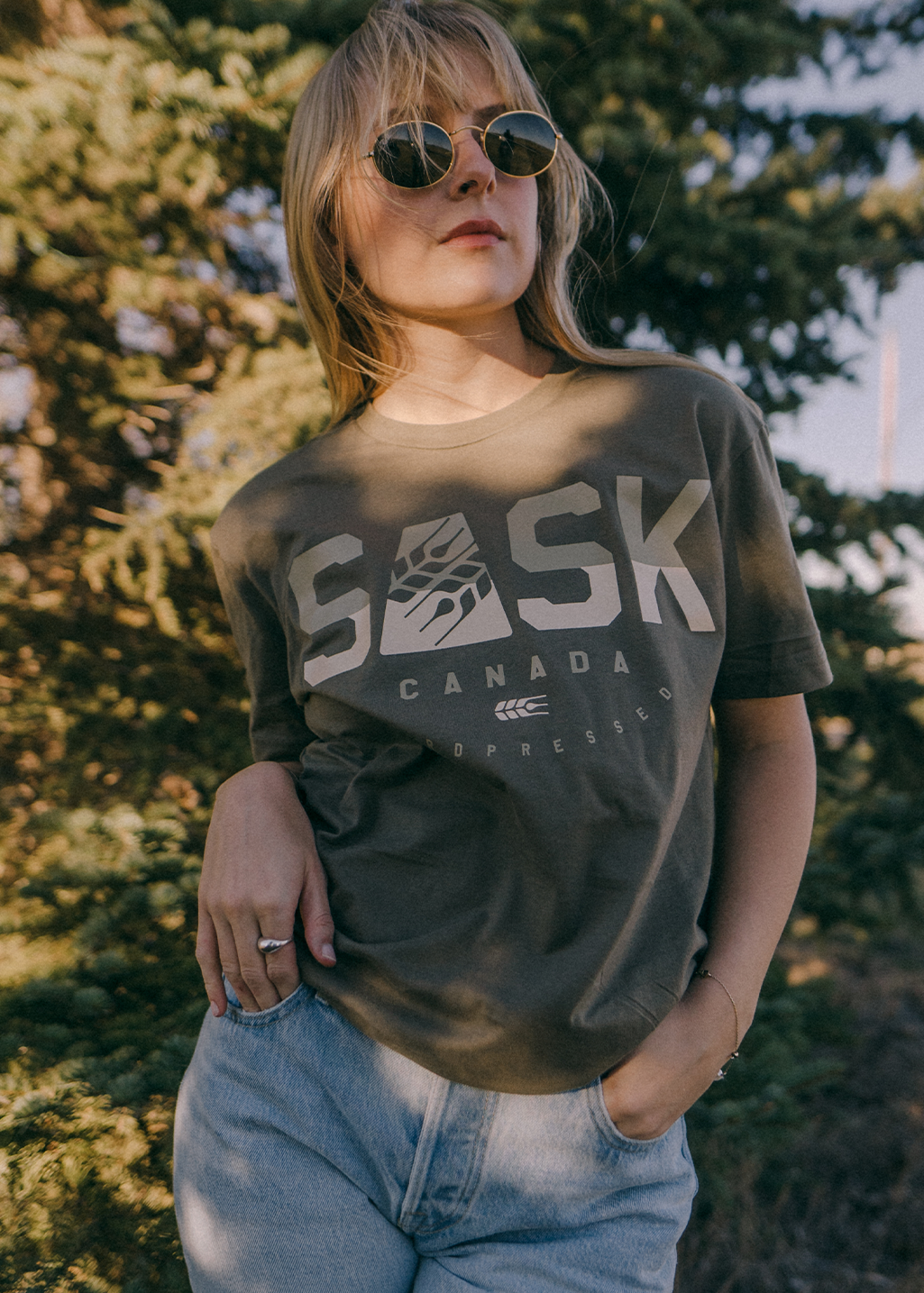 SASK Icon Two Tone Tee | Foliage | Unisex - Hardpressed Print Studio Inc.