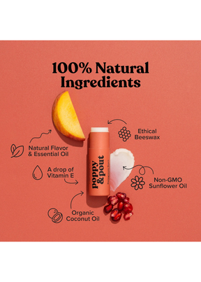 Poppy & Pout - Pomegranate Peach Lip Balm