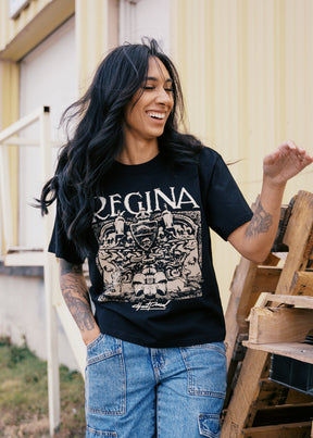 Regina Boxy Tee | Black | Ladies