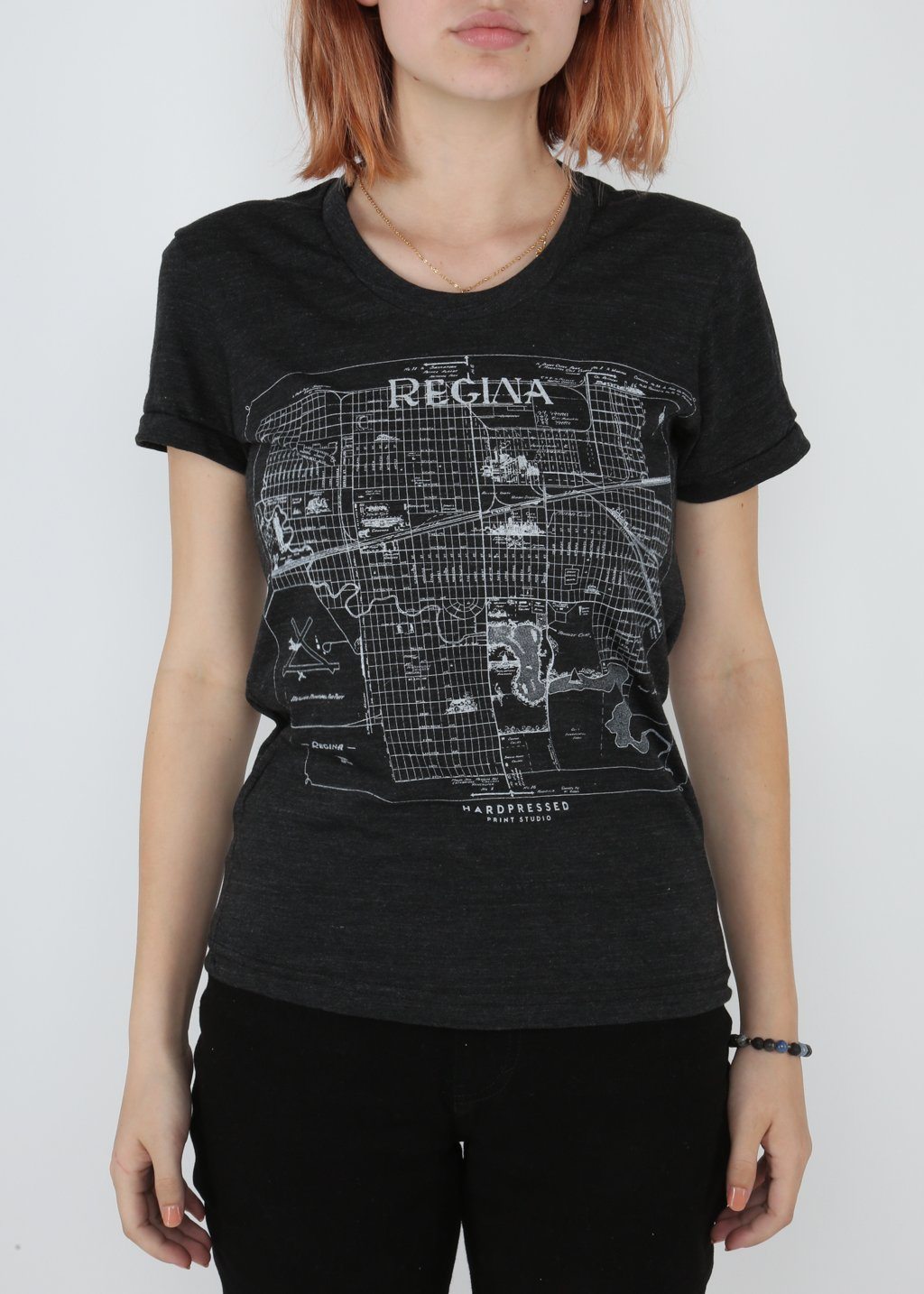 XL | Regina Map Tee | Tri-Black | Ladies