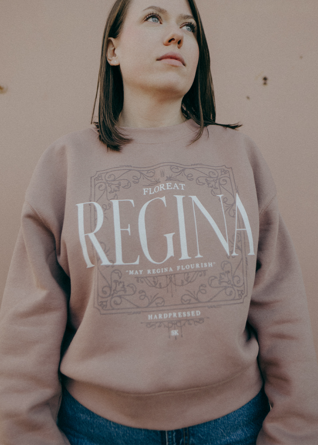 Floreat Regina Crewneck | Dusk | Ladies - Hardpressed Print Studio Inc.