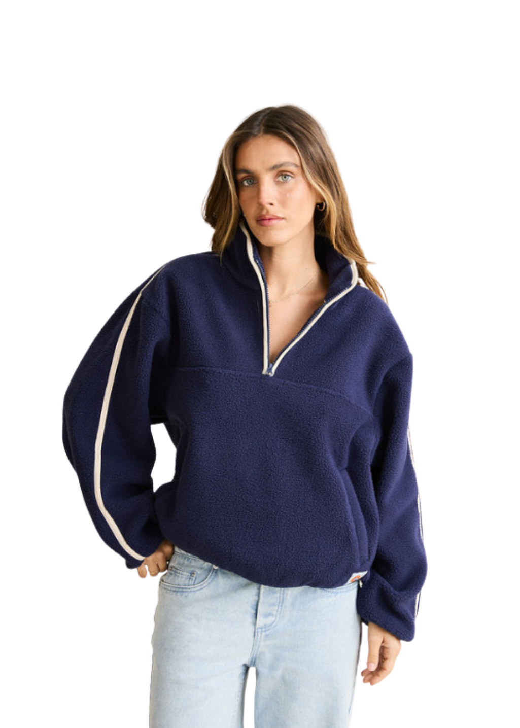 Rhythm - Camp Half Zip Sherpa Pullover - Ocean
