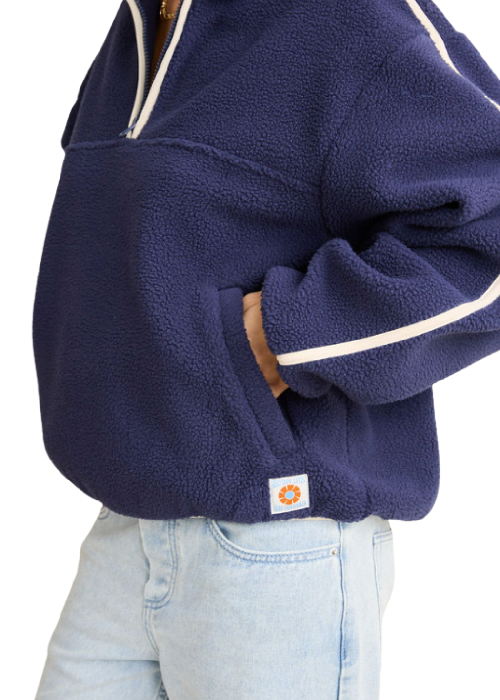 Rhythm - Camp Half Zip Sherpa Pullover - Ocean