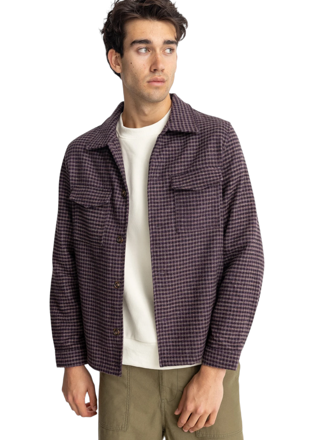 Rhythm - Check Overshirt - Plum