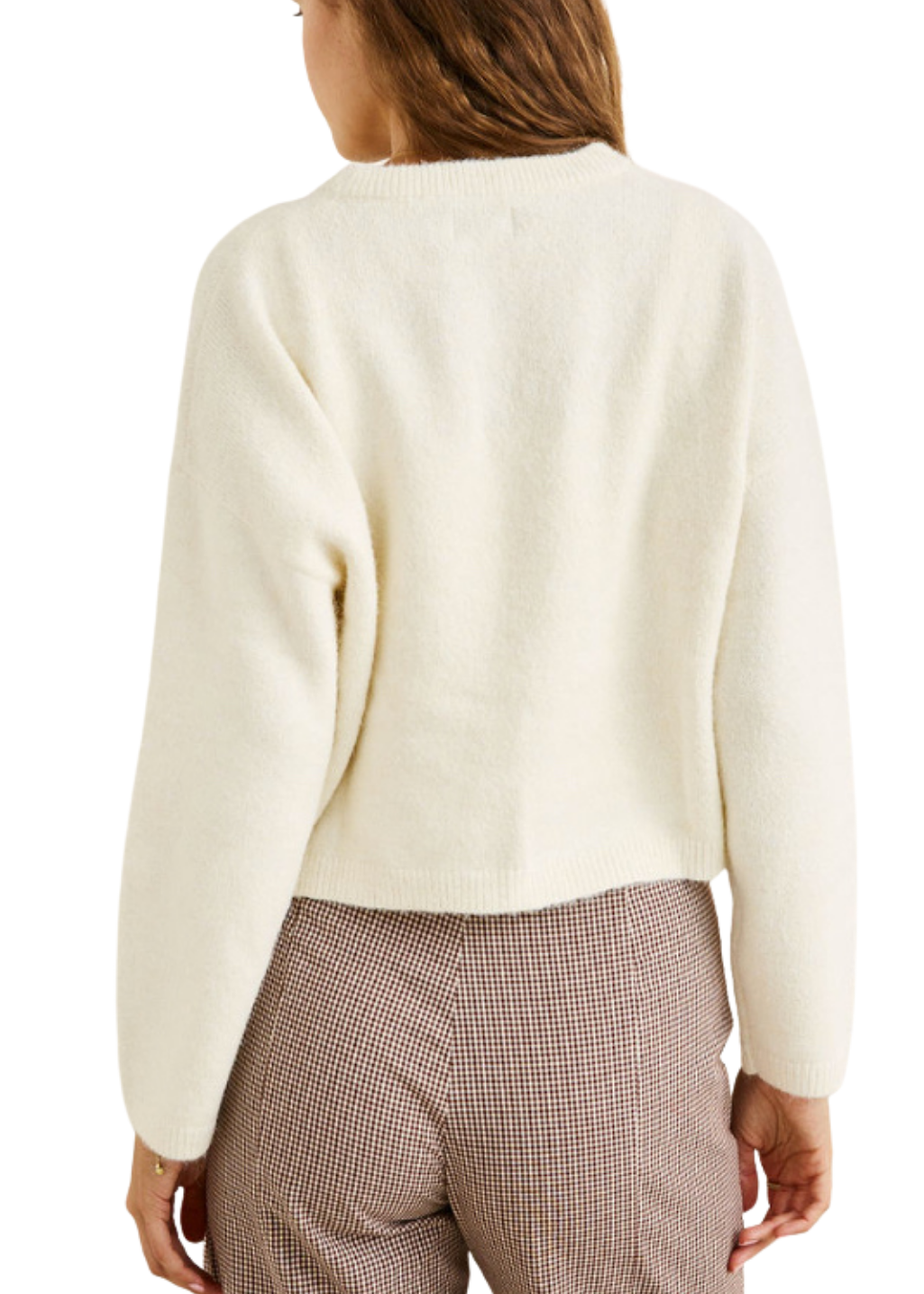 Rhythm - Estelle Fluffy Crewneck Knit - Cream
