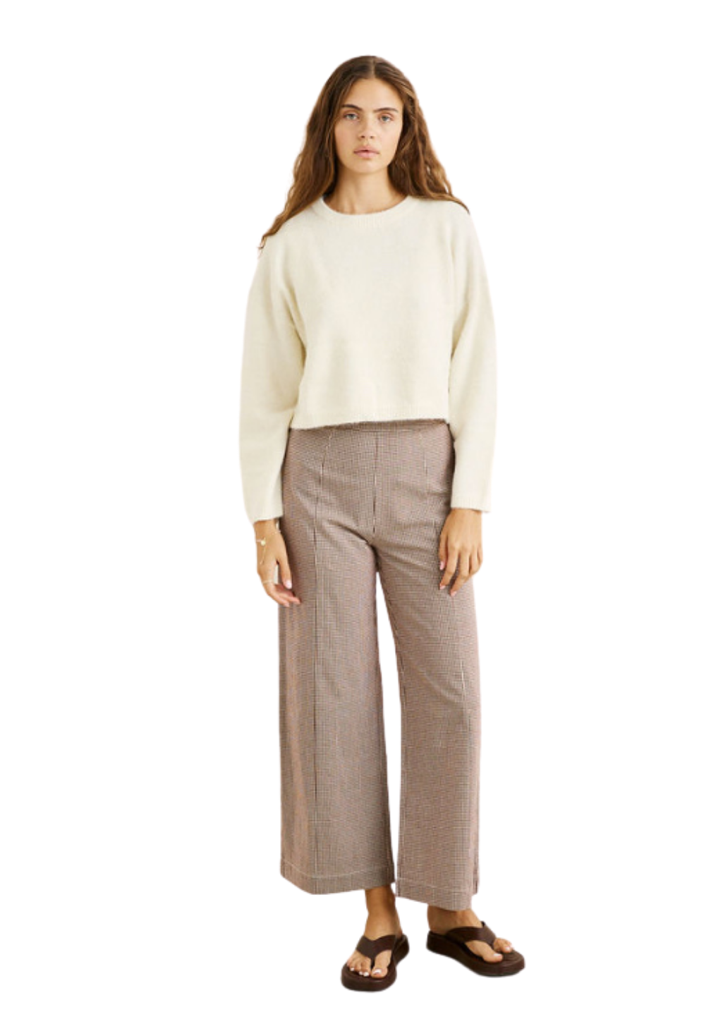 Rhythm - Estelle Fluffy Crewneck Knit - Cream