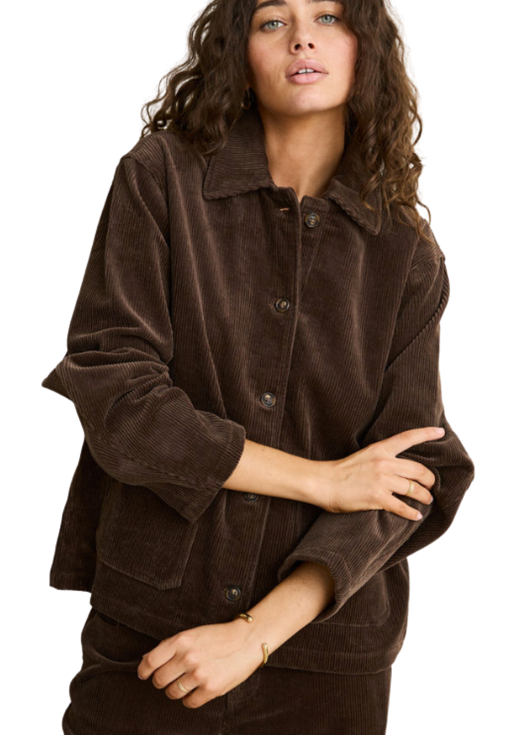 Rhythm - Luca Cord Shacket - Chocolate